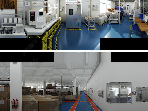 大型机电公司工厂车间生产线完整渲染场景设计模型下载
